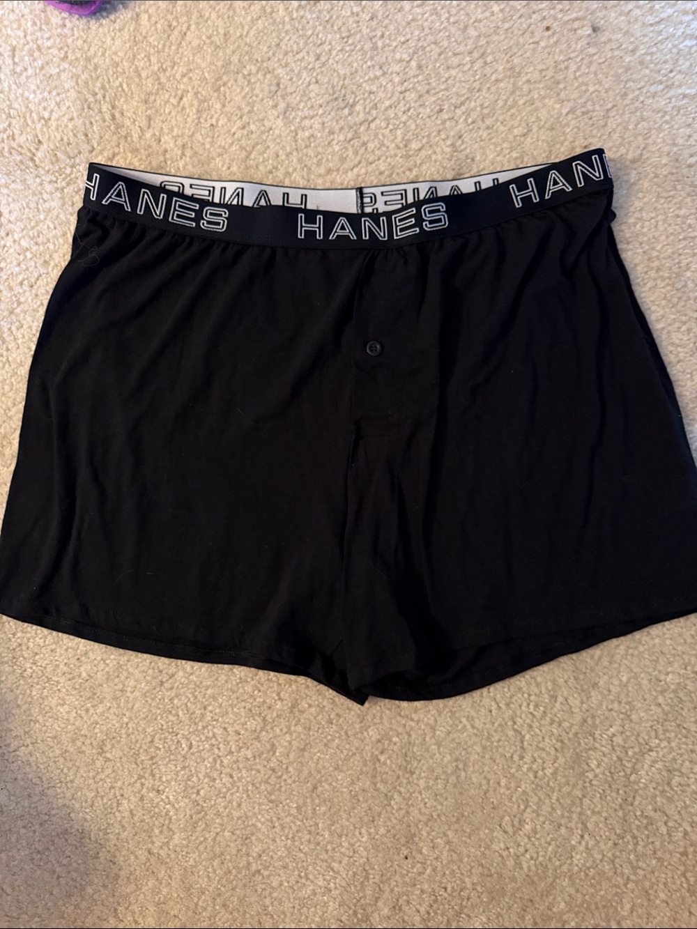 Hanes Men's Black Boxers with Branded Waistband NWOT